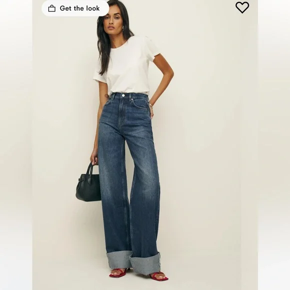 Reformation Cary Cuffed High Rise Slouchy - Picture 1 of 9